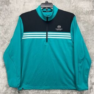 Adidas Mens Climacool Pullover Sz L Teal 1/4 Zip The Broadmoor Golf‎ Club Logo